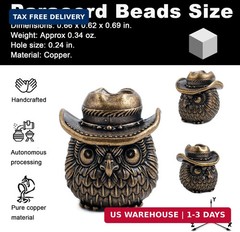 Copper Owl Paracord Beads for Survival Knife Lanyard, Keychains, Zipper,with Hol