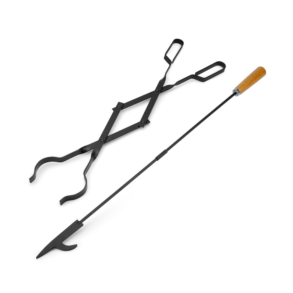 Stanbroil 26” Campfire Fireplace Tongs and 32” Premium Steel Fire P.