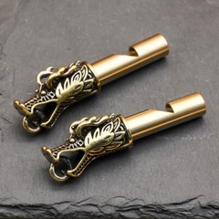1X Brass Chinese Dragon Whistle Key Chain Pendant Outdoor Whistle Key Chain