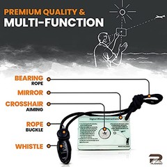 Rainier Rugged 5-in-1 Glow-in-The-Dark Fire Starters Kits with Compass, Signal