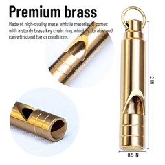 2PCS Brass Survival Whistles, 125dB Loud Emergency Whistle, Safety Whistle wi…