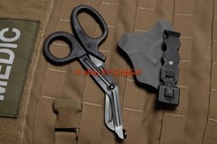 Black Trauma Shears + Dark Gray Kydex Sheath Holster TCCC Medic IFAK Gear EDC