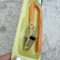 Vintage 2004 Modern Adventures Metal Emergency Whistle w Cord NOS Camping Hiking