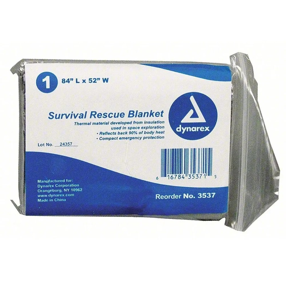 Dynarex Emergency Survival Rescue Blankets, 84″ x 52″ – Pack of 4