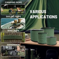 200ft Army Green 550 Paracord Type III 7 Strand Cord
