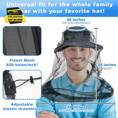 Premium Mosquito Head Net for Insect, 2 Pack, Fly & Bug Protection | Ultra Large