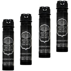 4 POLICE MAGNUM Pepper Spray Self Defense Security 5oz FlipTop Stream Protection