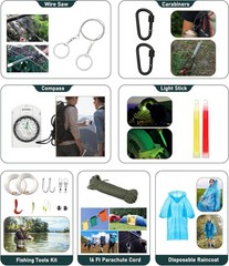 262PCS Survival Kit First Aid Emergency Gear Bug Out Bag Camping Set