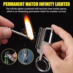 Permanent Match Infinity Lighter, Multitool Keychain Bottle Opener for Men,