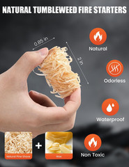 150Pcs Fire Starter, Natural Tumbleweed Fire Starters for Campfires, Fireplace,