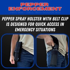 Pepper Enforcement 9 oz. Splatter Stream Pepper Spray with Belt Clip Holster
