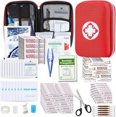 276PCS First Aid Kit Home Car Camping Hiking Emergency Supplies Regular, Red