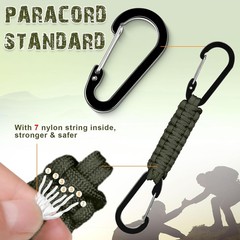 Paracord Keychain Carabiner Clip Braided Lanyard Water Bottle Holder 5 Pc