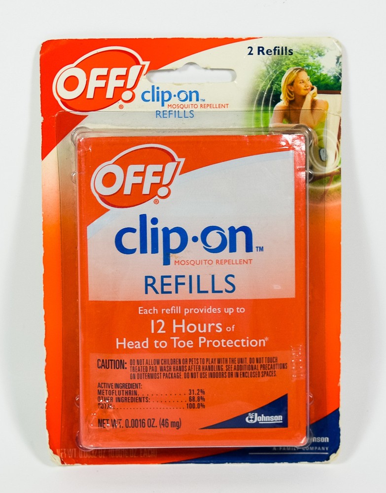 Off! CLIP ON Mosquito Repellent Fan REFILL ~ 12 hr protection NIP = 2 refills