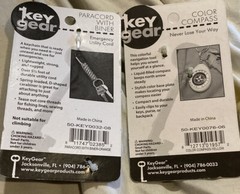 PARACORD w/ Carabiner & Compass Keychain Set by KeyGear Emergency Survival 2-pcs