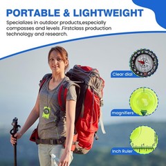 Multifunctional Waterproof Orienteering Compass Mini Portable Survival Compas…