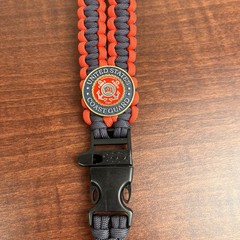 550 Paracord Neck Lanyard Keychain US Coast Guard 22” Whistle Buckle Release