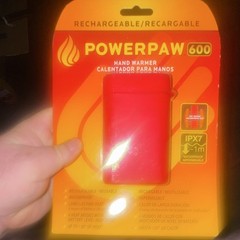 Powerpaw 600 Red Rechargeable IPX7 Waterproof Electric Hand Warmer 130°F 6H