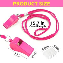 Pink Whistle, Plastic Whistle Emergency with Lanyard and Mouthpiece – Loud Cr…