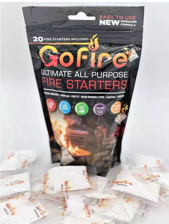 Package of 20 GoFire Ultimate All Purpose Fire Starters Start Indoor Outdoor