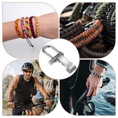 Paracord Bracelet Shackle Buckle [10PCS] – Adjustable Metal U Bow Shackle Use…