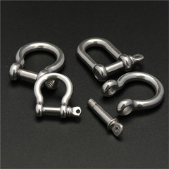 1 Pcs Stainless Steel Carabiner D Bow Shackle Fob Key Ring Hook Screw Buckle