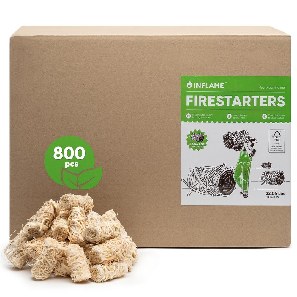 Inflame Fire Starters 800 pcs Fire Starters for Campfires, Grill, BBQ,