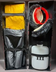 Fake Thermos Game Day / Weather Supply Holder – Ear Muffs, Rain Suit, Blanket