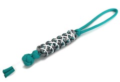 Paracord Lanyard/Keychain 550/Micro Stitch (Teal/Static/White) Handmade