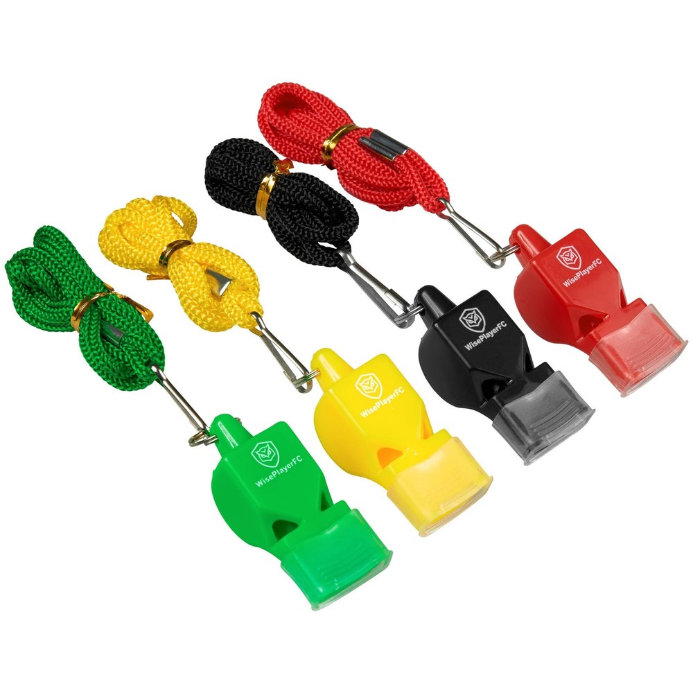Whistles for Football Coaches 4 Colourful Referee Whistles with Line and…