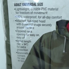 Stearns RainMaster Poncho Lightweight Adult Universal Size Army Green Jacket