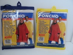 Essex Mfg. Vtg. Yellow/Blue Lightweight Rain Poncho 52″×80″ – NEW – Lot of 2