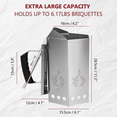 Charcoal Chimney Starter BBQ Chimney Starter for Charcoal Grill and Barbecues…