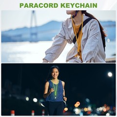 Paracord Lanyard, 550 Heavy Duty Keychain Necklace Lanyard (2 Pack, Colorful)