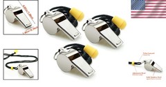 3-Piece Set of Stainless Steel Whistles with Lanyards – Loud, Safe, and Reliable