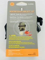 Watertight Fire Starter Kit Outdoors Waterproof Case with Tinder, Rod and Flint