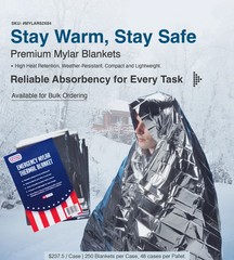 Wynn 82×54 in Emergency Foil Mylar Thermal Blanket Bulk Orders Various Quantitys