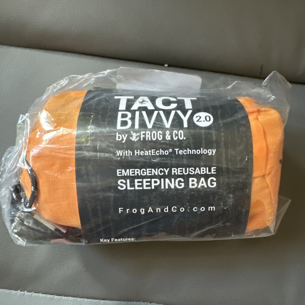 TACT Bivvy Emergency Reusable Sleeping Bag 2.0 w/HeatEcho by Frog & Co