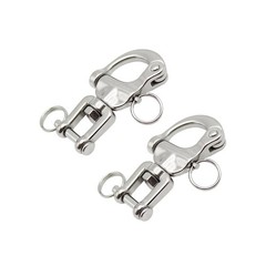 2 PCS Snap Shackle 316 Stainless Steel Jaw Swivel Quick Release Marine