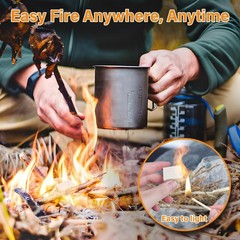 Natural Fire Starters for Outdoor: 32 Cubes Fire Starter Campfire Fireplace W…