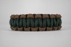 550 Paracord Survival Bracelet Cobra Dark Brown/Emerald Green «Made in the USA»