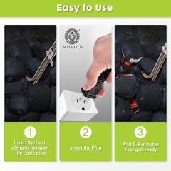 Electric Charcoal Starter for Grill – Premium BBQ Grills Fireplace Tools Easi…