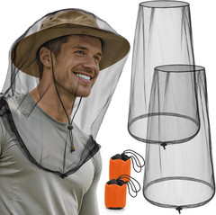 2 Pack Premium Mosquito Head Nets, Ultra Large Bug Net for Head | Adjustable Dra