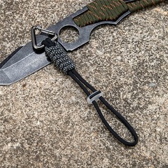 Hand Braided Paracord Keychain Triangular Metal Buckle EDC Survival Knife Lanyar