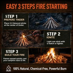 10lb Premium Fatwood Fire Starter Sticks,Resin-Rich Pine Wood Kindling