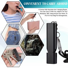 100 Pcs Emergency Whistles Bulk, Aluminum Safety Survival Whistle Keychain wi…