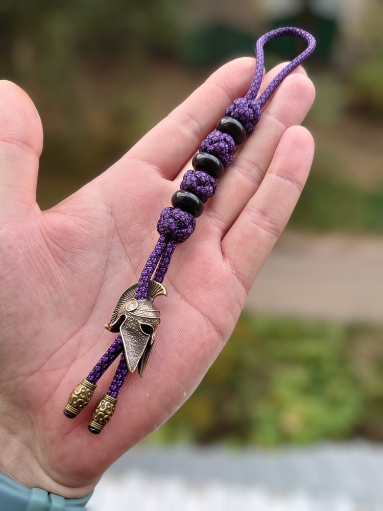 550 Paracord Knife Lanyard with bead helmet legionary / Spartan helmet