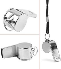 24-Pack Stainless Steel Whistles with Lanyards – Loud, Clear Sound for Coaches,