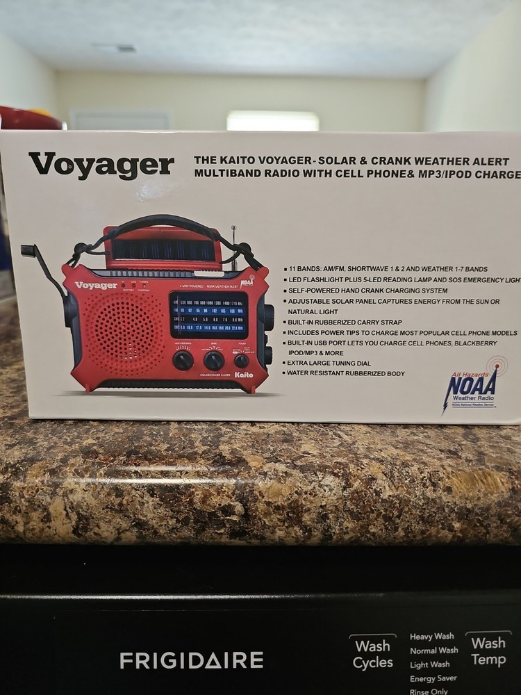 Red Kaito KA500 Voyager Solar Crank Battery Survival Radio AM FM Shortwave NEW
