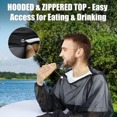 Mosquito Jacket with Hood & Mitts Lightweight Mesh Bug Protection for Gardening
